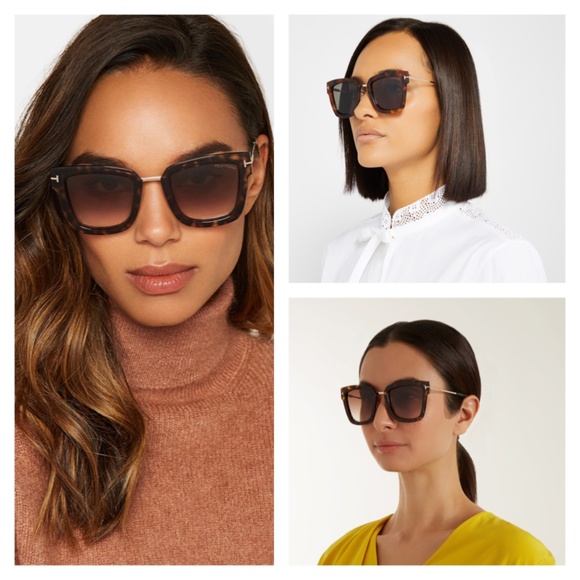 New Tom Ford Lara-02 Havana Square Sunglasses - Picture 3 of 16